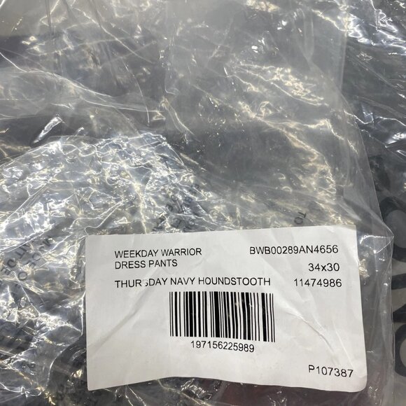 NEW BONOBOS Men's Weekday Warrior Dress Pants Size 34 x 30 Soft Houndstooth Navy - Picture 13 of 13